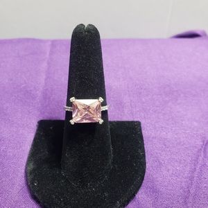 Sterling Silver Pink Cubic Zirconia Ring